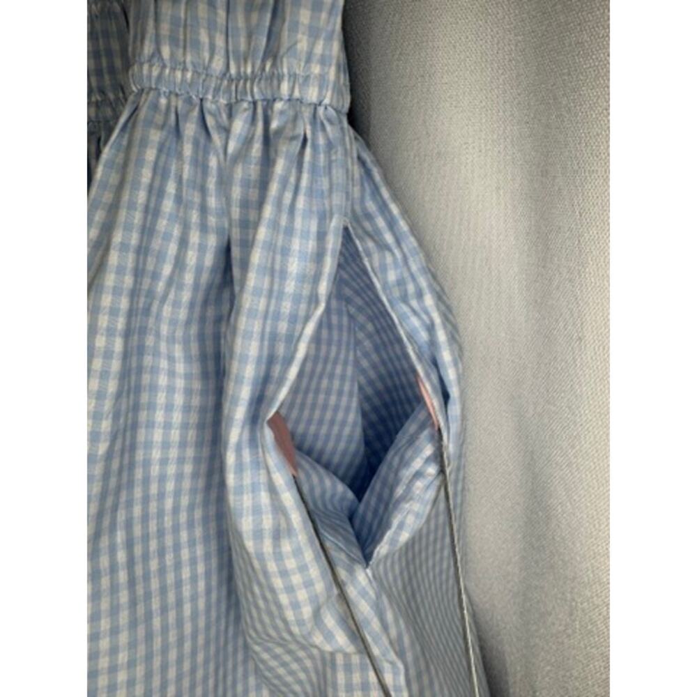 403. Sim & Sam Blue Gingham Sleeveless Fit & Flare Dress Size M - Picture 7 of 8